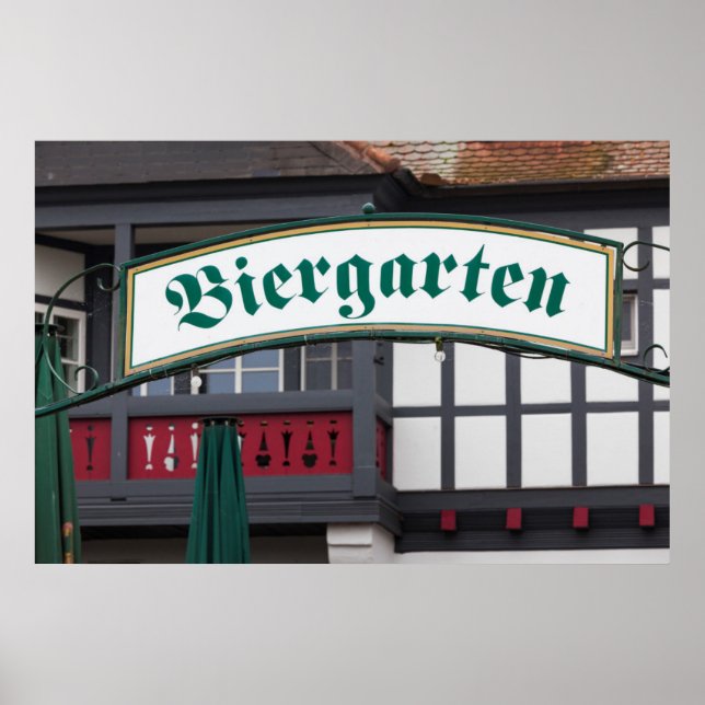 Póster Cartel de Biergarten, Alemania (Frente)