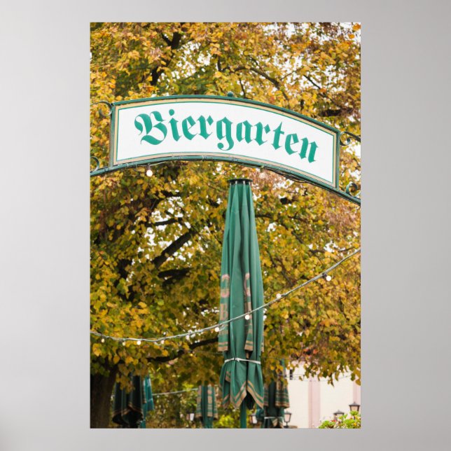 Póster Cartel de Biergarten exterior, Alemania (Frente)