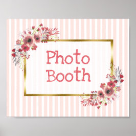 Póster Cartel de boda cabina de fotos aspecto pizarra