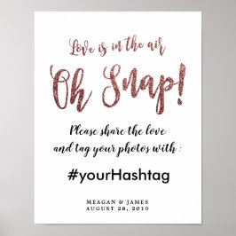 Póster cartel de boda comparte el amor oh snap