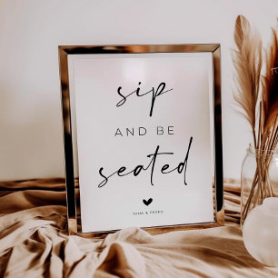 Póster Cartel de boda de Bebe y Toma Asiento