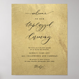 Póster Cartel de boda de ceremonia desconectada en negro