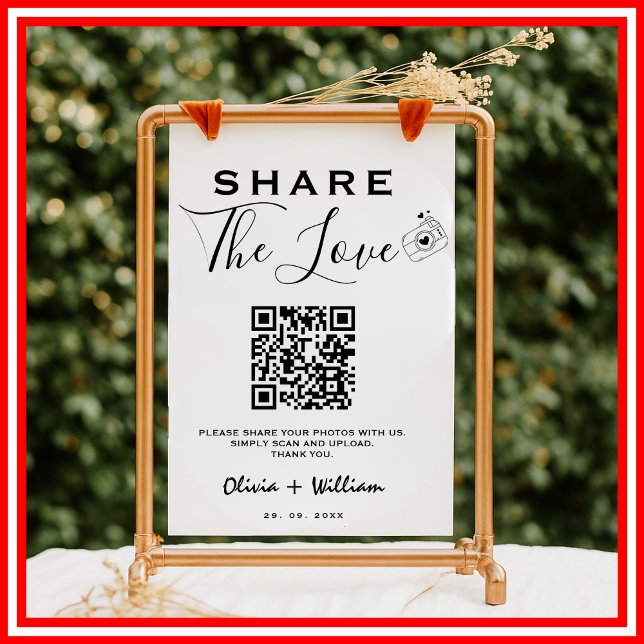 Póster Cartel de boda de código QR moderno | Comparte el  (Subido por el creador)