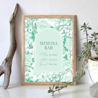 Cartel de boda de la barra de Mimosa con chinoiser