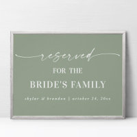 Cartel de boda de la familia de la novia reservado