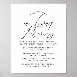 Póster Cartel de boda de tipografía en memoria de amor