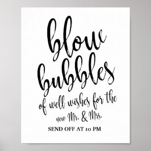 Póster Cartel de boda en blanco y negro 8x10 para despedi