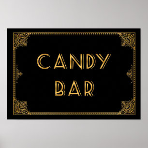 Póster Cartel de boda inspirado en Gatsby CANDY BAR