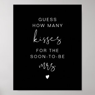 Póster Cartel de boda JOVI Black Edgy Guess How Many Kiss