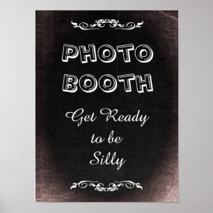 Póster Cartel de boda para cabina de fotos, estilo pizarr