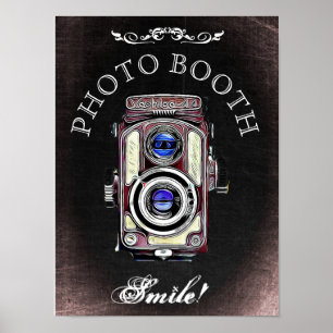 Póster Cartel de boda para cabina de fotos, estilo pizarr