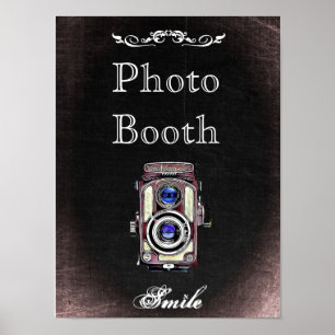 Póster Cartel de boda para cabina de fotos, estilo pizarr