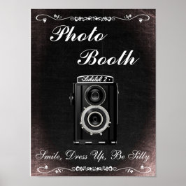 Póster Cartel de boda para cabina de fotos, estilo pizarr