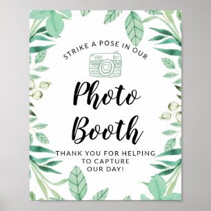 Póster Cartel de boda para cabina de fotos 'Strike a Pose