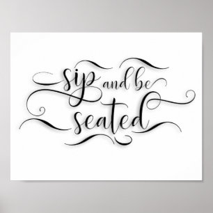 Póster Cartel de boda para sentarse y beber
