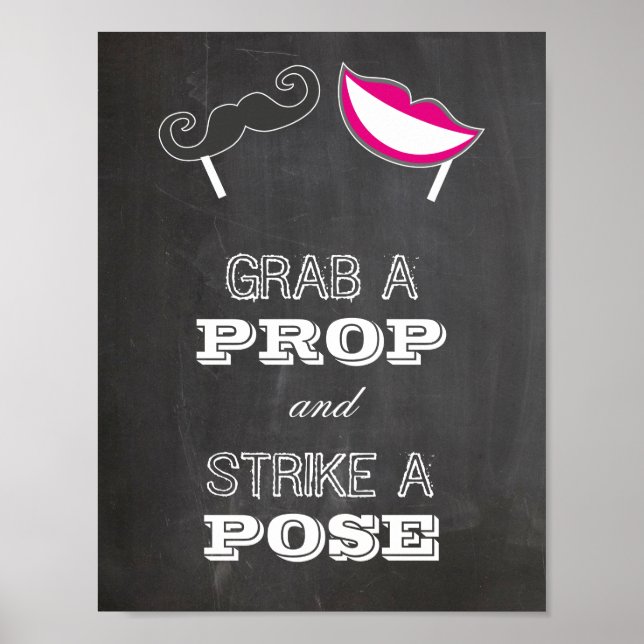 Póster Cartel de boda - Toma un apoyo y haz una pose (Frente)