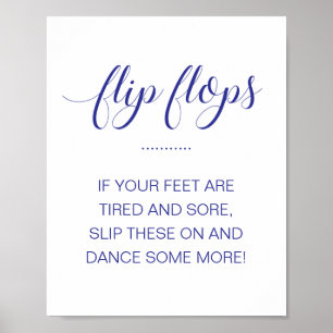 Póster Cartel de Bodas Zapatillas de Baile Azul Marino Ch