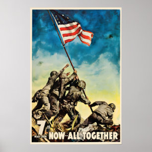 Póster Cartel de bonos de guerra de la Segunda Guerra Mun