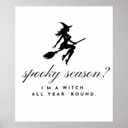 Póster cartel de bruja || Halloween y temporada espeluzna