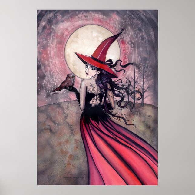 Póster Cartel de Bruja y Búho (Frente)