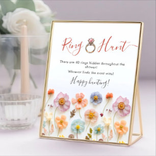 Póster Cartel de búsqueda del anillo de flores silvestres