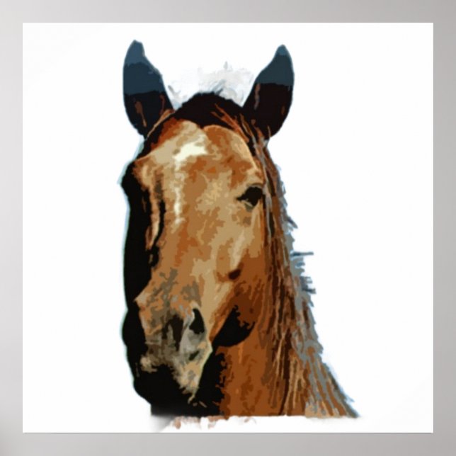 Póster Cartel de caballo impreso (Frente)