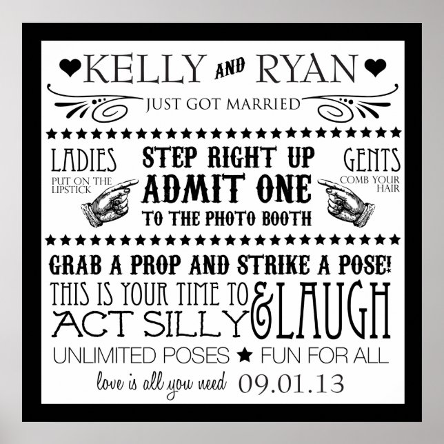 Póster Cartel de cabina de fotos (Frente)