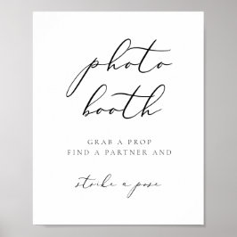Póster Cartel de cabina de fotos con caligrafía elegante 