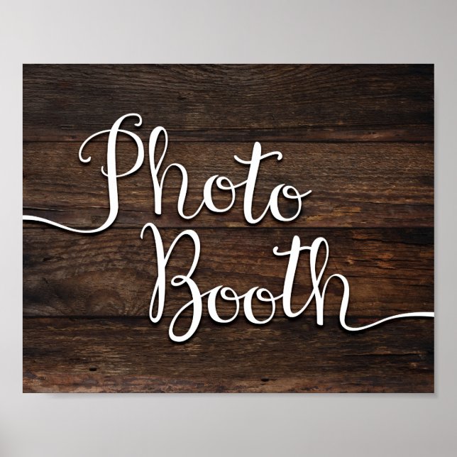 Póster Cartel de cabina de fotos con estilo rústico chic (Frente)