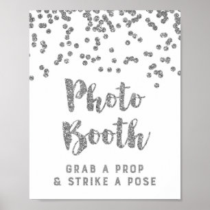 Póster Cartel de cabina de fotos de boda con confeti plat