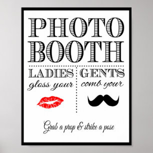 Póster Cartel de cabina de fotos de boda estilo vintage