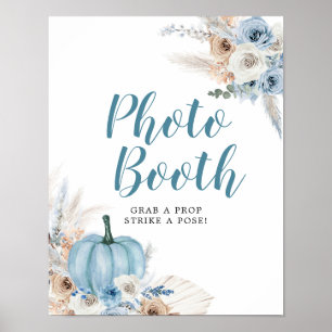 Póster Cartel de cabina de fotos de calabaza otoñal boho