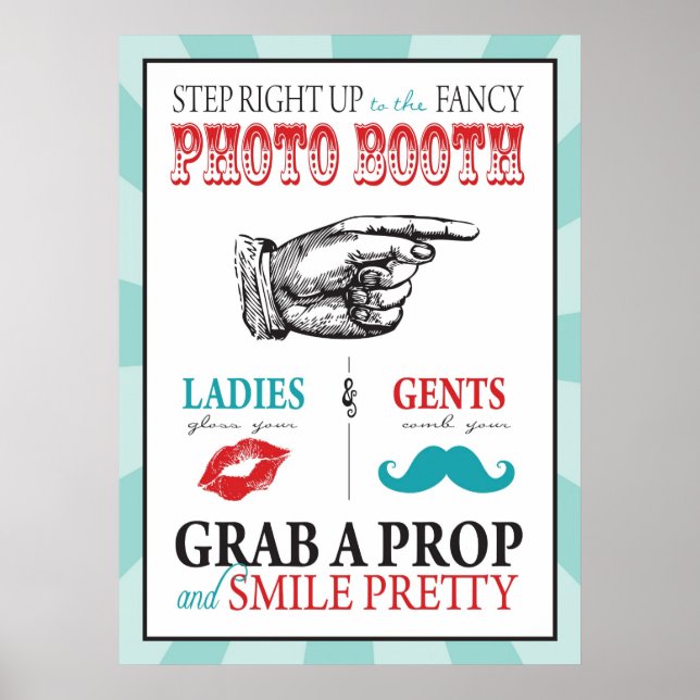 Póster Cartel de cabina de fotos para cumpleaños de carna (Frente)