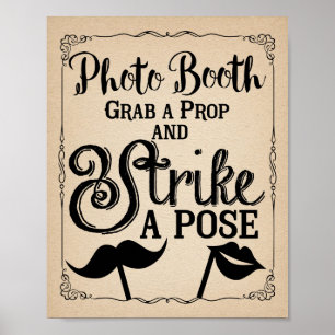 Póster Cartel de cabina de selfies de boda