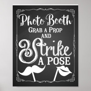 Póster Cartel de cabina de selfies de boda elegante