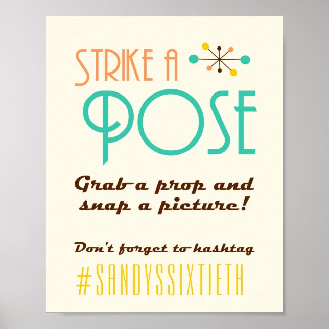 Póster Cartel de cabina fotográfica con tema de cumpleaño (Frente)