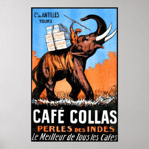 Póster Cartel de Cafe Collas Vintage