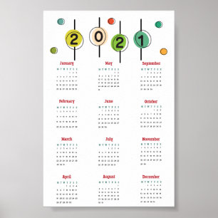 Póster cartel de calendario 2021