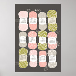 Póster Cartel de calendario 2026 marrón