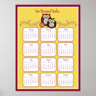 Póster Cartel de calendario de 2012 Disfrutando del sol