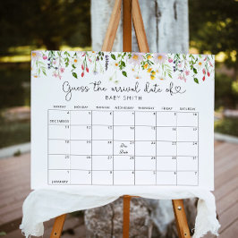 Póster Cartel de calendario de adivinanza de fecha de par