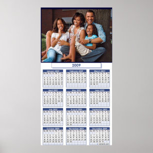 Póster Cartel de calendario de la familia OBAMA - Persona