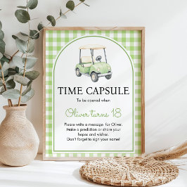 Póster Cartel de cápsula del tiempo verde para fiesta de 