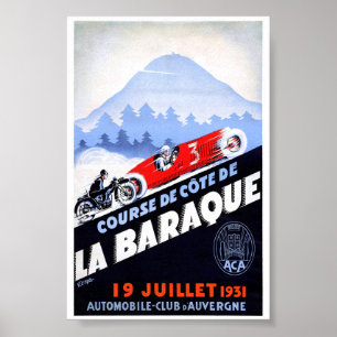 Póster Cartel de carreras vintage de Francia restaurado