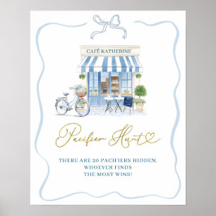 Póster Cartel de caza de chupetes de café parisino coquet