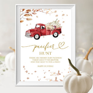 Póster Cartel de caza de chupetes para baby shower de cal