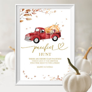 Póster Cartel de Caza de Chupetes para Baby Shower de Cam