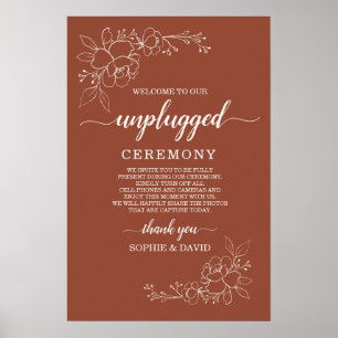 Póster Cartel de Ceremonia de Boda sin Dispositivos Boho
