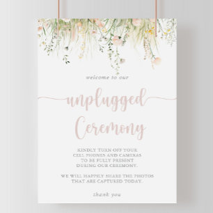 Póster Cartel de ceremonia sin dispositivos con flores si