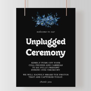 Póster Cartel de ceremonia sin dispositivos de azul marin